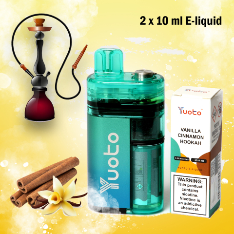 Yuoto Zero/2x10ml/ Vanillia Cinnamon Hookan 12000 !